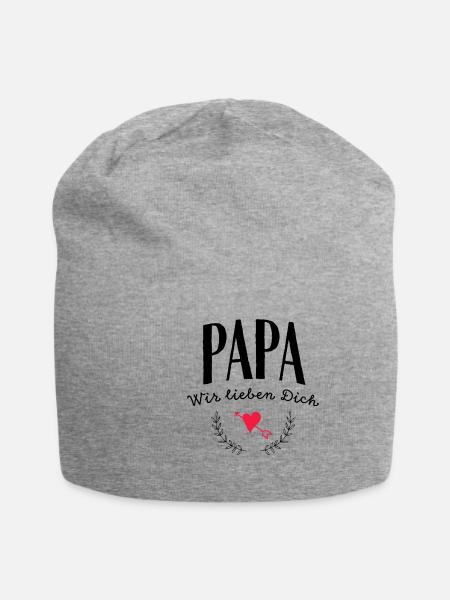Papa wir lieben Dich - Jersey-Beanie - Grau meliert