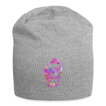 Cool & Trendy Abstract Skull - Jersey Beanie - heather grey - Front