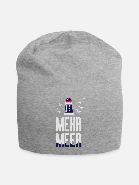 Mehr Meer - Leuchtturm - Sommer - maritim - 3C - Jersey-Beanie - Grau meliert