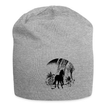 Cadeau cheval équin - Bonnet en jersey - gris chiné - Devant
