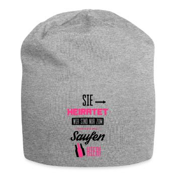 sie heiratet wir saufen hier - Jersey-Beanie - Grau meliert - Vorne