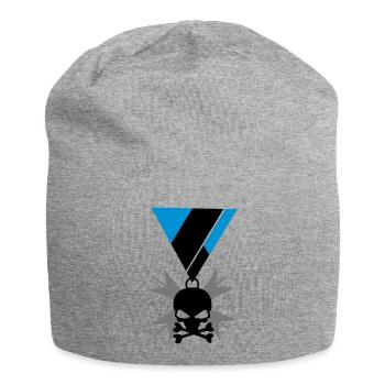 Skull skull and bones medal - Jersey Beanie - heather grey - Front