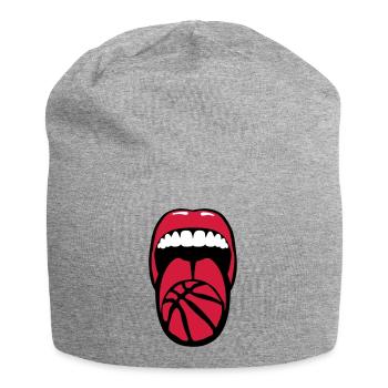 basket tire langue language basketball - Bonnet en jersey - gris chiné - Devant