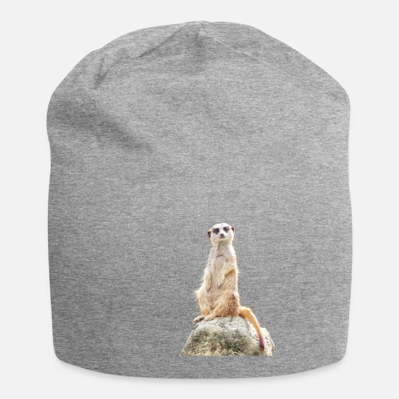 Erdmännchen - Jersey-Beanie - Grau meliert