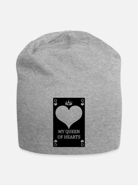 Spielkarte MY QUEEN OF HEARTS - Jersey-Beanie - Grau meliert