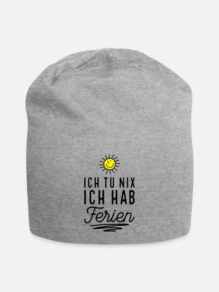 Endlich Ferien - Jersey-Beanie - Grau meliert