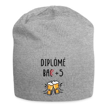 Diplômé Bar + 5 - Bonnet en jersey - gris chiné - Devant