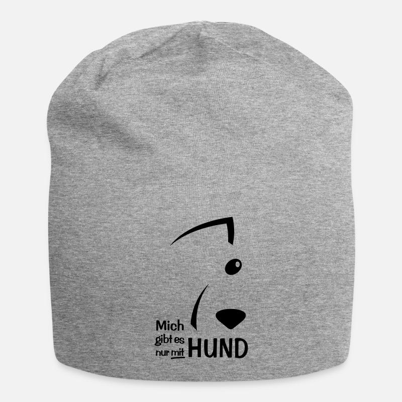 Nur mit HUND - Jersey-Beanie - Grau meliert