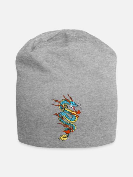 Chinesischer Drache - Jersey-Beanie - Grau meliert