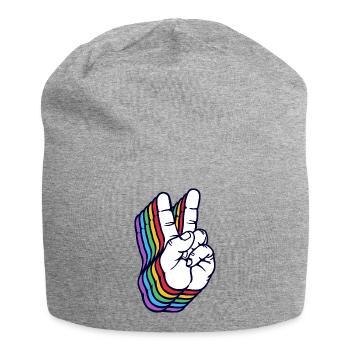 Mouvement pour la paix Signe de paix Signe de paix Amour - Bonnet en jersey - gris chiné - Devant