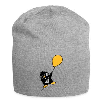 Le pingouin ballon s’envole - Bonnet en jersey - gris chiné - Devant