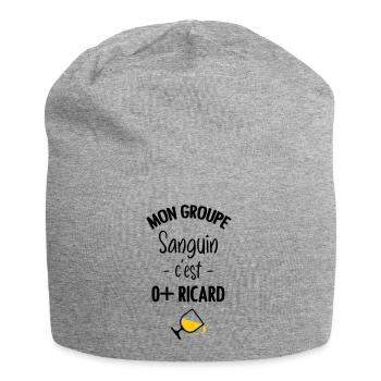 Mon groupe sanguin c'est O+ Pastis - Bonnet en jersey - gris chiné - Devant