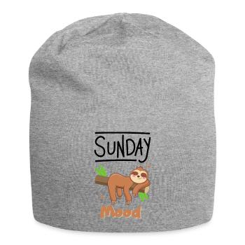 Sloth Sunday Mood - Jersey Beanie - heather grey - Front