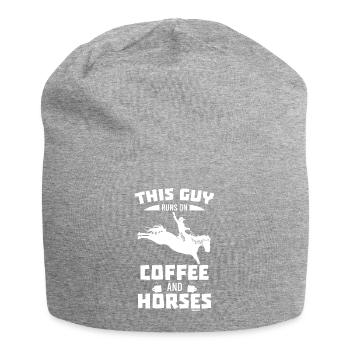 Coffee Man Papa Horse Riding Club Gift - Jersey Beanie - heather grey - Front
