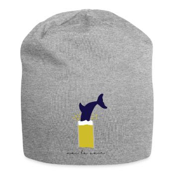 Moi le soir, plongeon et bière - Bonnet en jersey - gris chiné - Devant