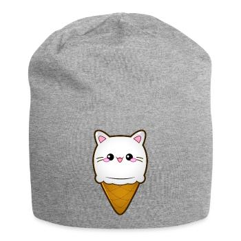 Ice Cream Cat Eiscreme Eis Katze Vanille Eiskugel - Jersey-Beanie - Grau meliert - Vorne