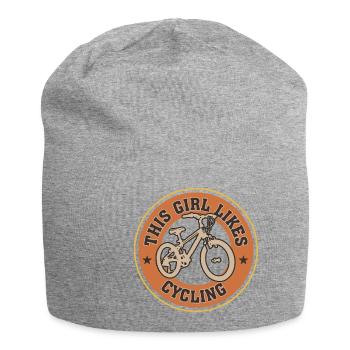 Mädchen mag Radfahren, Fahrrad, Sport, Mobilität - Jersey-Beanie - Grau meliert - Vorne