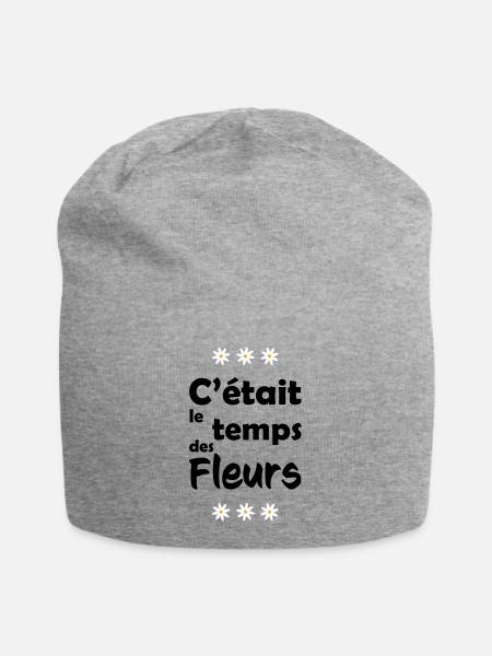 C'était le temps des fleurs - Bonnet en jersey - gris chiné