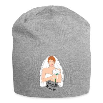 bride to be brown 2 - Jersey Beanie - heather grey - Front
