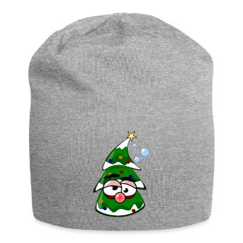 Drunk Christmas Tree - Jersey Beanie - heather grey - Front
