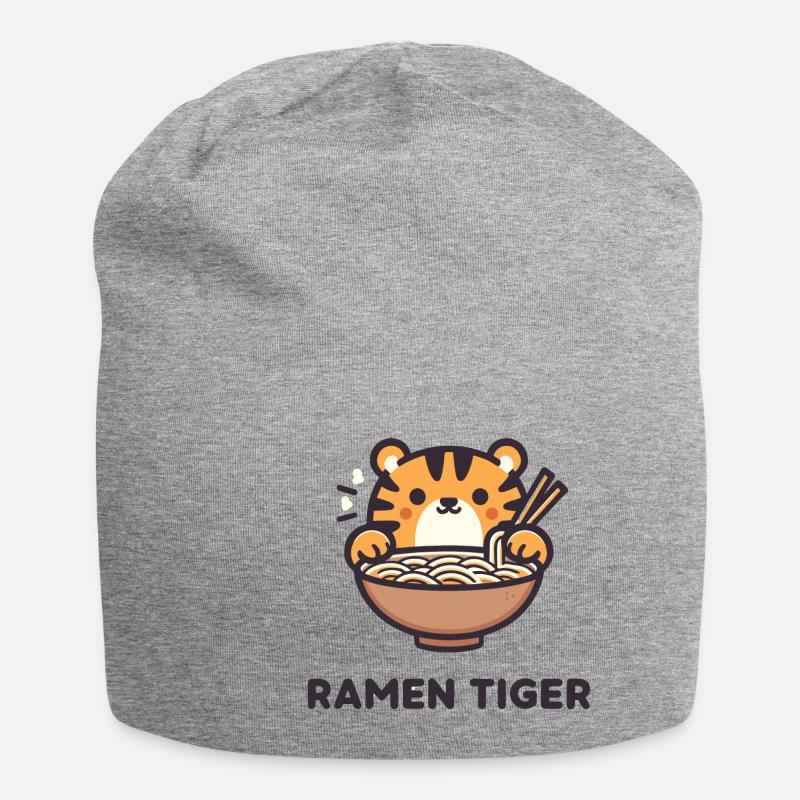Süßer Ramen Tiger - Jersey-Beanie - Grau meliert