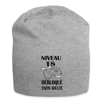 18 ans Anniversaire Garçon Cadeau Gamer T-Shirt - Bonnet en jersey - gris chiné - Devant