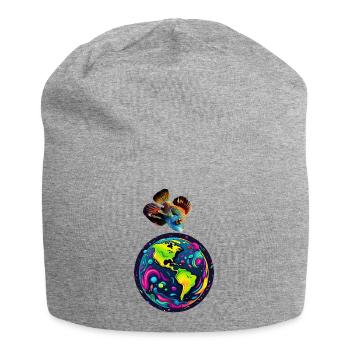 Fish and its planet - Jersey Beanie - heather grey - Front