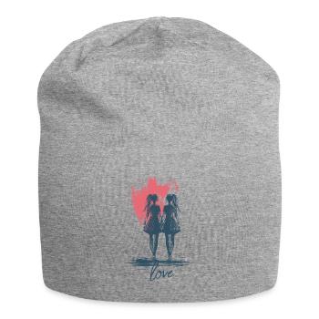 Frauen Liebe Herz Valentinstag LGBTQ - Jersey-Beanie - Grau meliert - Vorne
