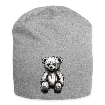 Teddybär / Kuscheltier / Stofftier / Geschenkidee - Jersey-Beanie - Grau meliert - Vorne