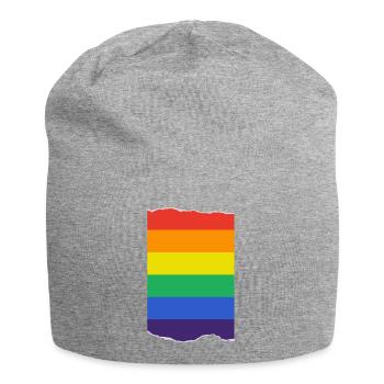 Torn Pride Flag - LGBT Freedom and Resistance - Jersey Beanie - heather grey - Front