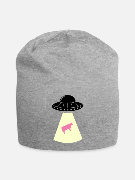 UFO Cow - Jersey Beanie - heather grey