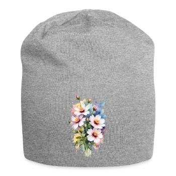 Tapisserie à l’aquarelle : un bouquet à couper le souffle - Bonnet en jersey - gris chiné - Devant