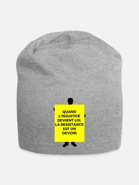 Ungerechtigkeit - Jersey-Beanie - Grau meliert