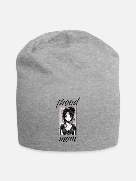 PROUD MOM - Jersey-Beanie - Grau meliert