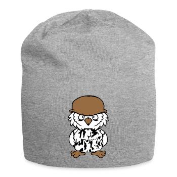 Eule Soldat Militär Krieg Helm Kämpfer Armee Cool - Jersey-Beanie - Grau meliert - Vorne