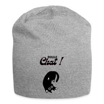 Chat en roue libre ! - Bonnet en jersey - gris chiné - Devant