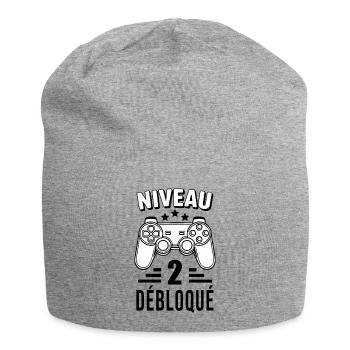 Niveau 2 Débloqué – Cadeau Anniversaire Gamer - Bonnet en jersey - gris chiné - Devant