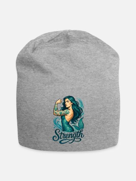 Starke Meerjungfrau Nixe Wasserfrau Geschenk - Jersey-Beanie - Grau meliert