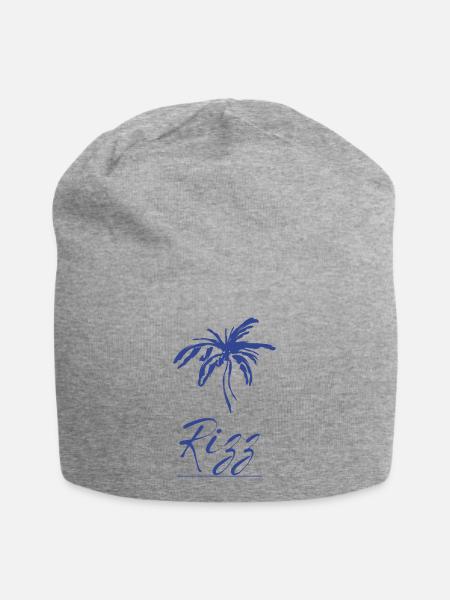 Rizz Palm Tropenprint - Jersey-Beanie - Grau meliert