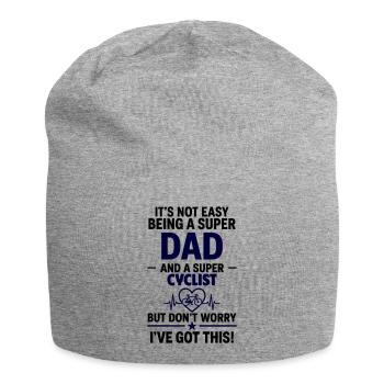 Heart + Cycling – Super Papa Cyclist - Jersey Beanie - heather grey - Front