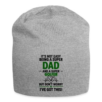 Herz + Golf – Super Papa Golfer - Jersey Beanie - heather grey - Front
