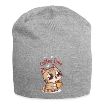 Chaton Café Moment Doux - Bonnet en jersey - gris chiné - Devant
