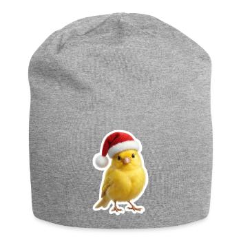 Yellow canary as poinsettia - Jersey Beanie - heather grey - Front