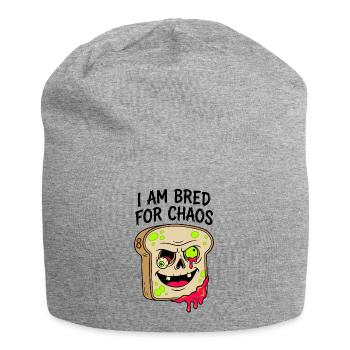 I Am Bred For Chaos 8th Birthday Zombie Bread - Jersey Beanie - heather grey - Front