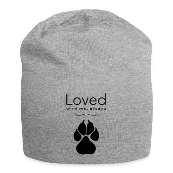 Hund – geliebt - Jersey-Beanie - Grau meliert - Vorne