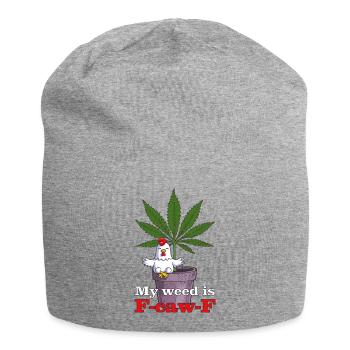 My weed is F-caw-F - Jersey Beanie - heather grey - Front