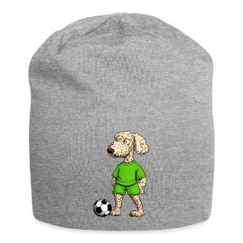 Pudel Fussball Hund - Jersey-Beanie - Grau meliert - Vorne
