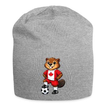 Soccer Beaver Canada Fan Canadian Flag - Jersey Beanie - heather grey - Front