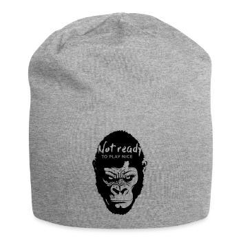 Guerrilla Girl – not ready to play nice - Jersey-Beanie - Grau meliert - Vorne