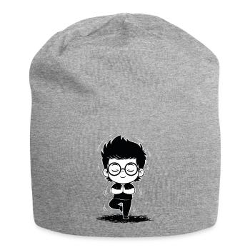 Schwarz-Weiß Zen-Yoga-Meditationsstudent - Jersey-Beanie - Grau meliert - Vorne